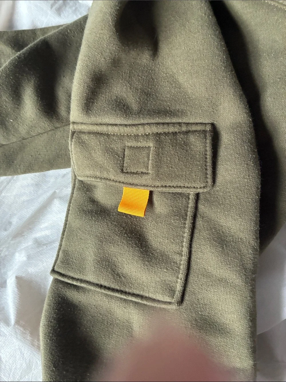 Dickies Olive Green Hoodie with Yellow Zipper Accents